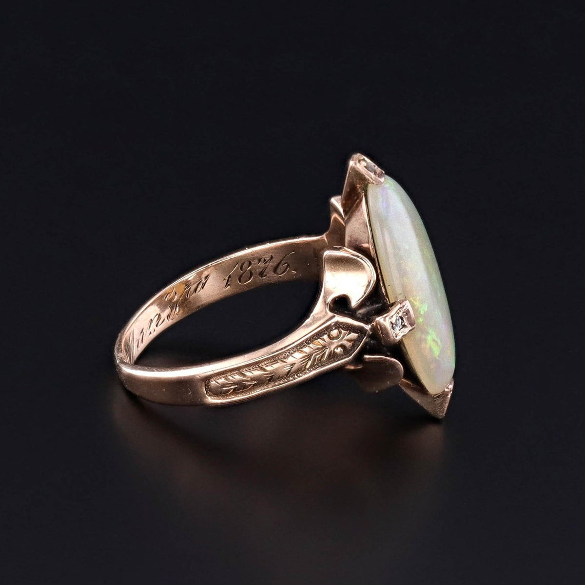 Victorian Crystal Opal Ring of 18k Gold - Trademark Antiques