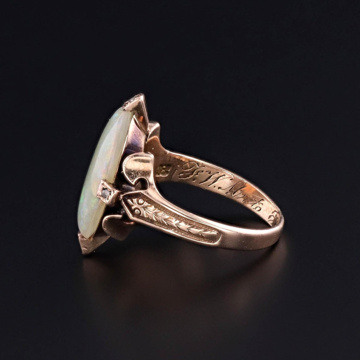 Victorian Crystal Opal Ring of 18k Gold - Trademark Antiques