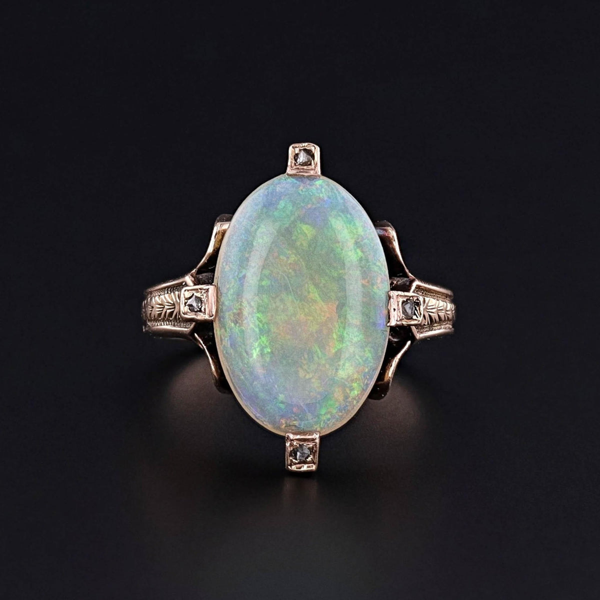 Victorian Crystal Opal Ring of 18k Gold - Trademark Antiques