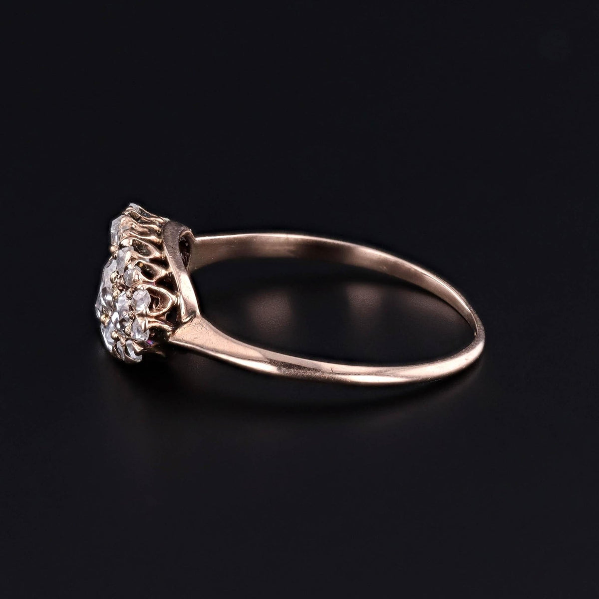 Victorian Diamond Pave Ring of 10k Gold - Trademark Antiques
