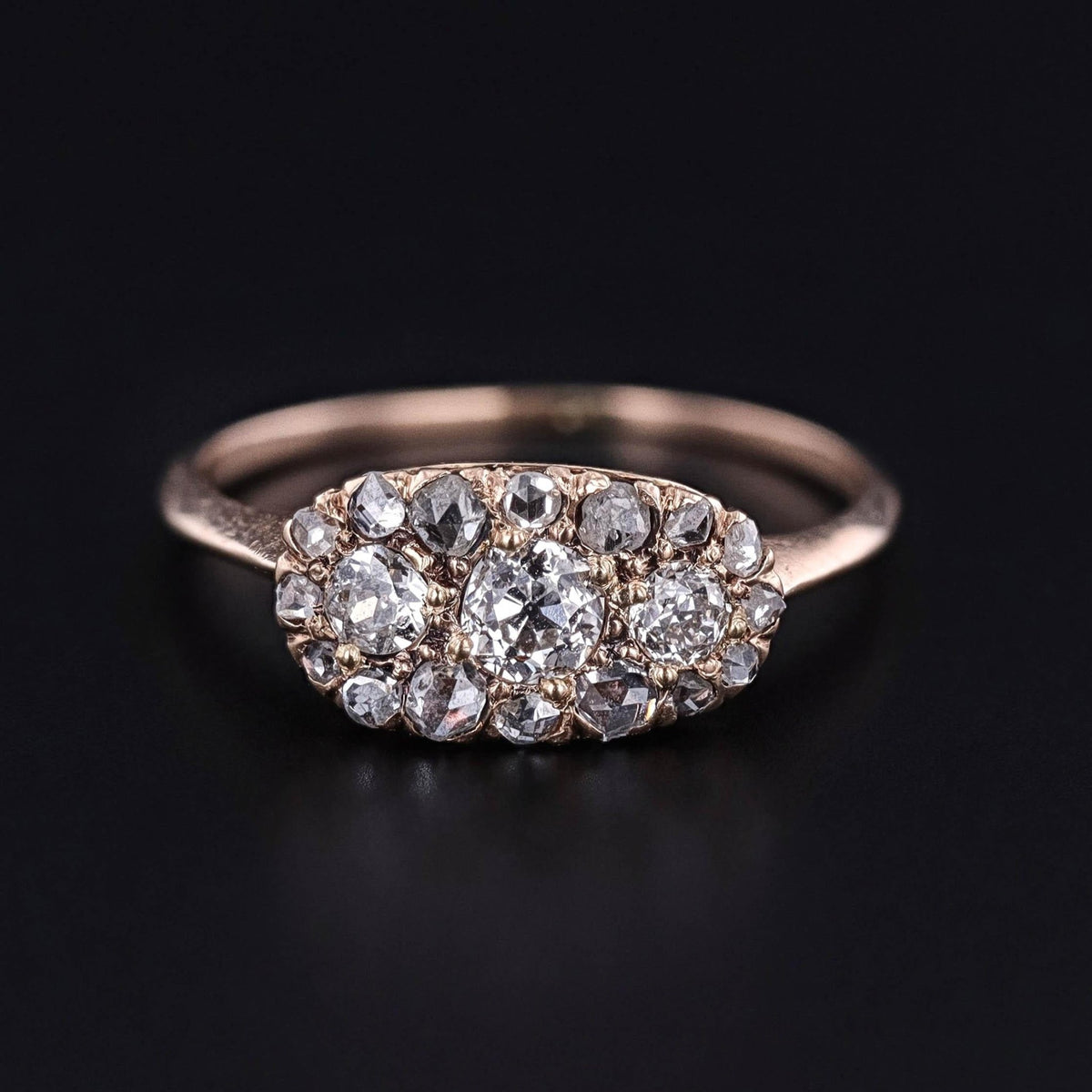 Victorian Diamond Pave Ring of 10k Gold - Trademark Antiques