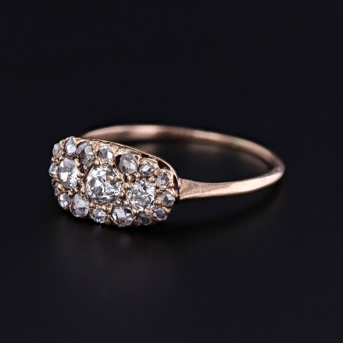 Victorian Diamond Pave Ring of 10k Gold - Trademark Antiques