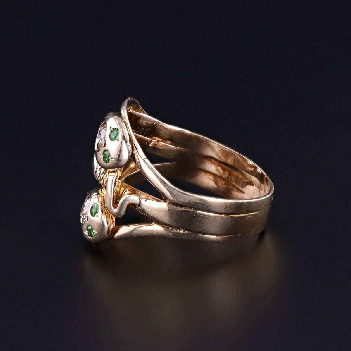 Victorian Diamond Snake Ring of 14k Gold - Trademark Antiques