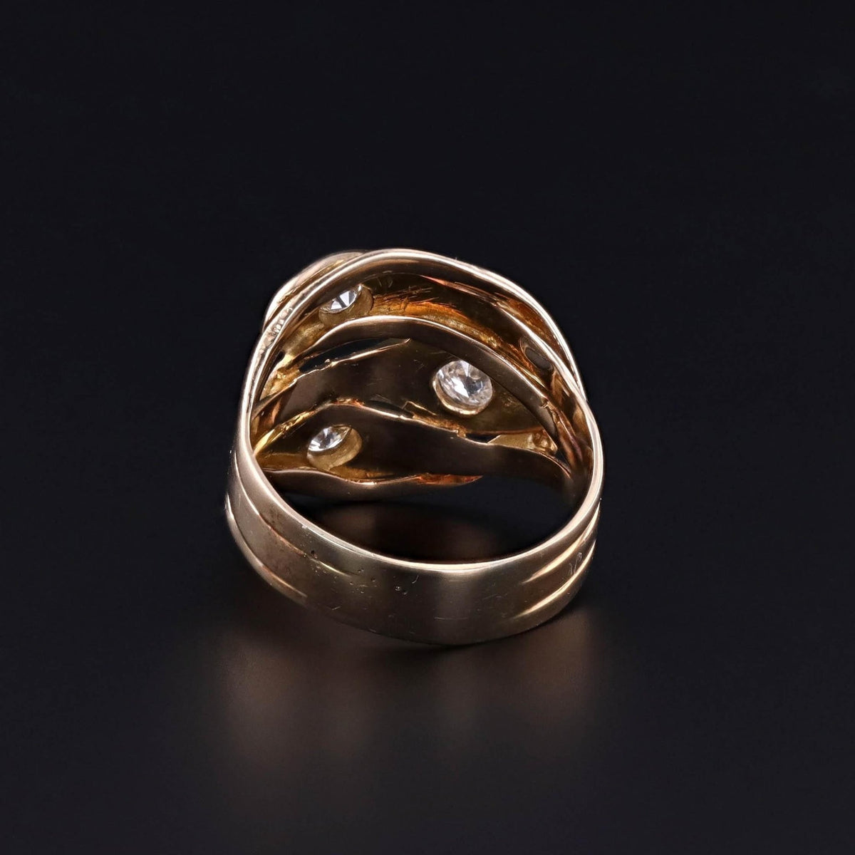 Victorian Diamond Snake Ring of 14k Gold - Trademark Antiques