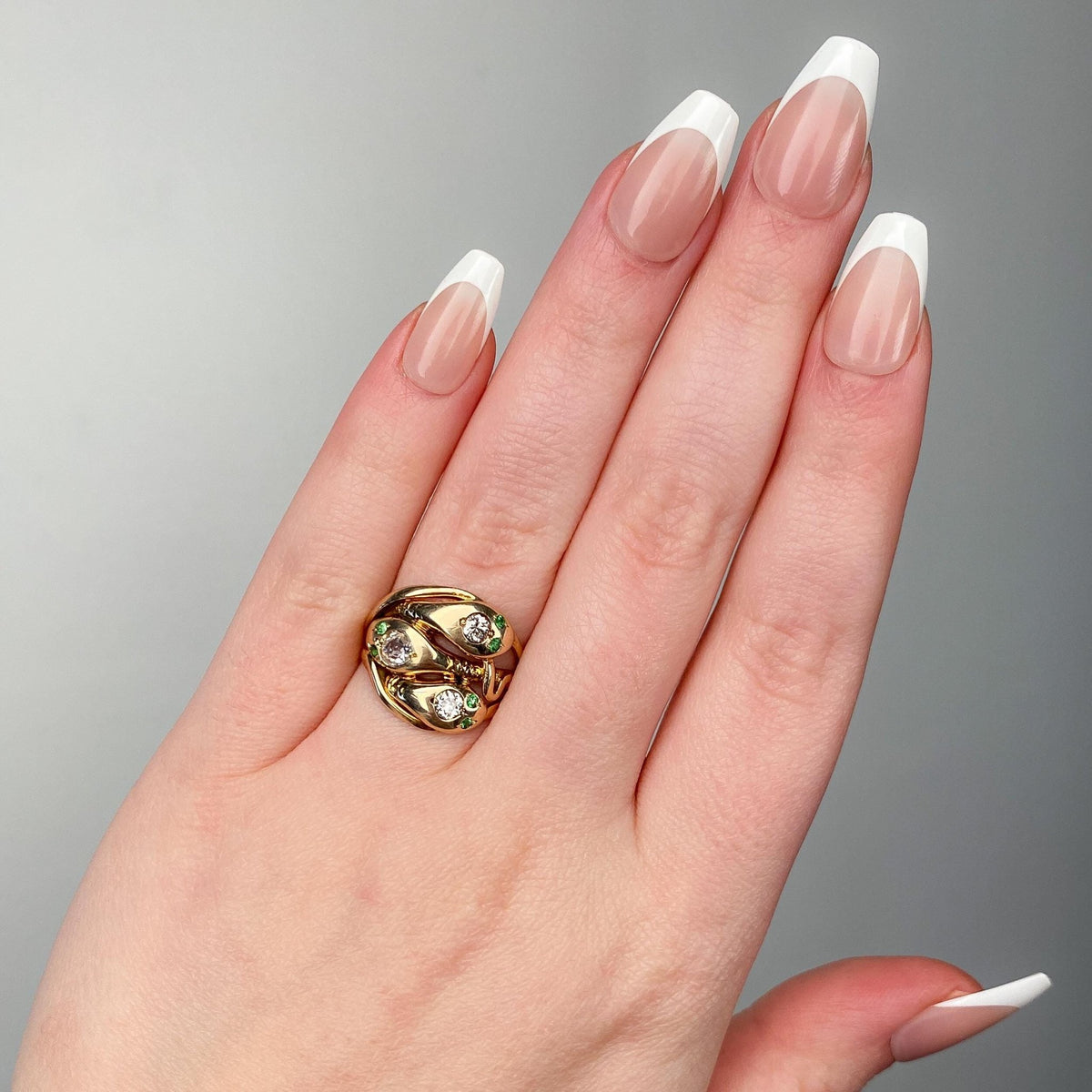 Victorian Diamond Snake Ring of 14k Gold - Trademark Antiques