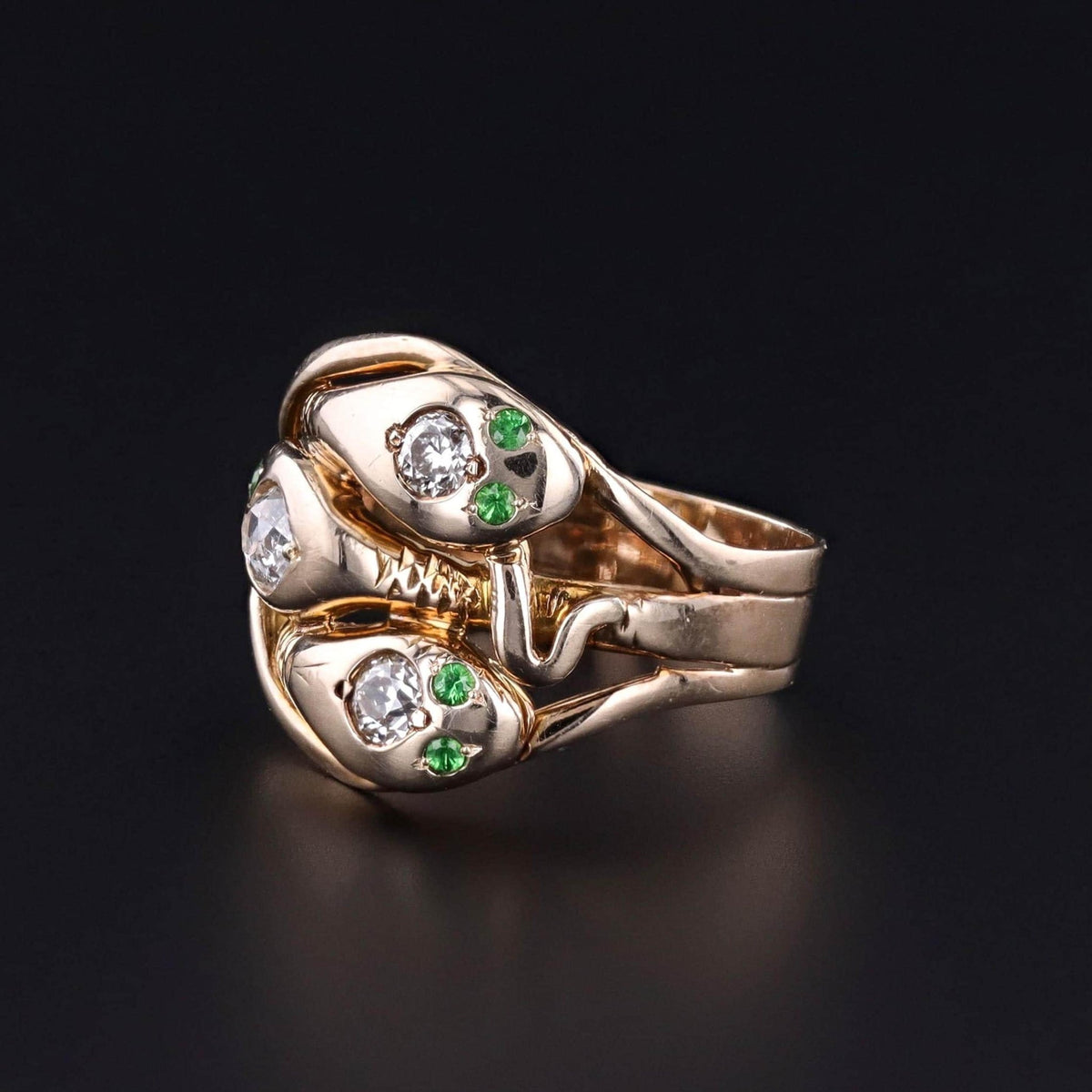 Victorian Diamond Snake Ring of 14k Gold - Trademark Antiques