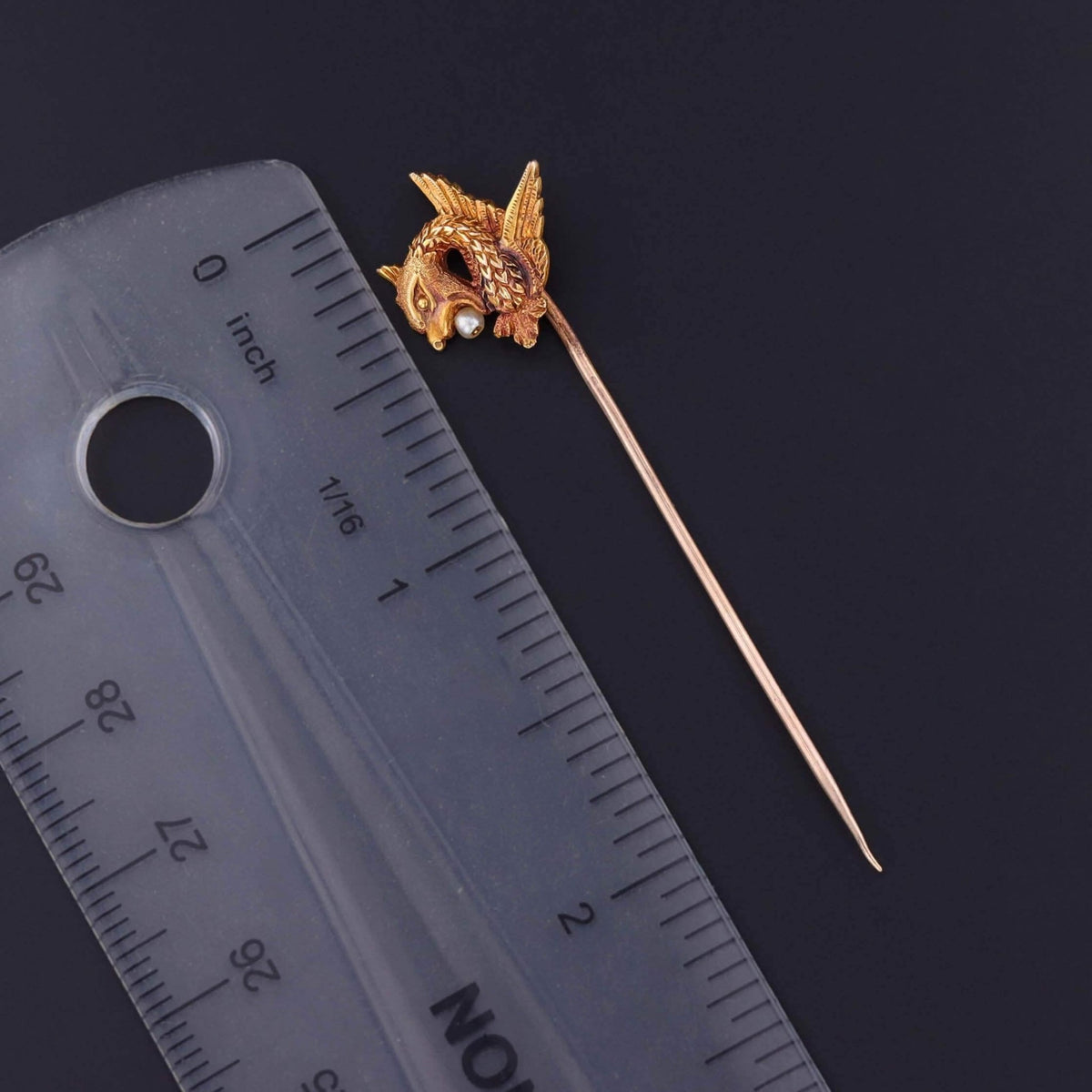 Victorian Dragon Stickpin of 14k Gold - Trademark Antiques
