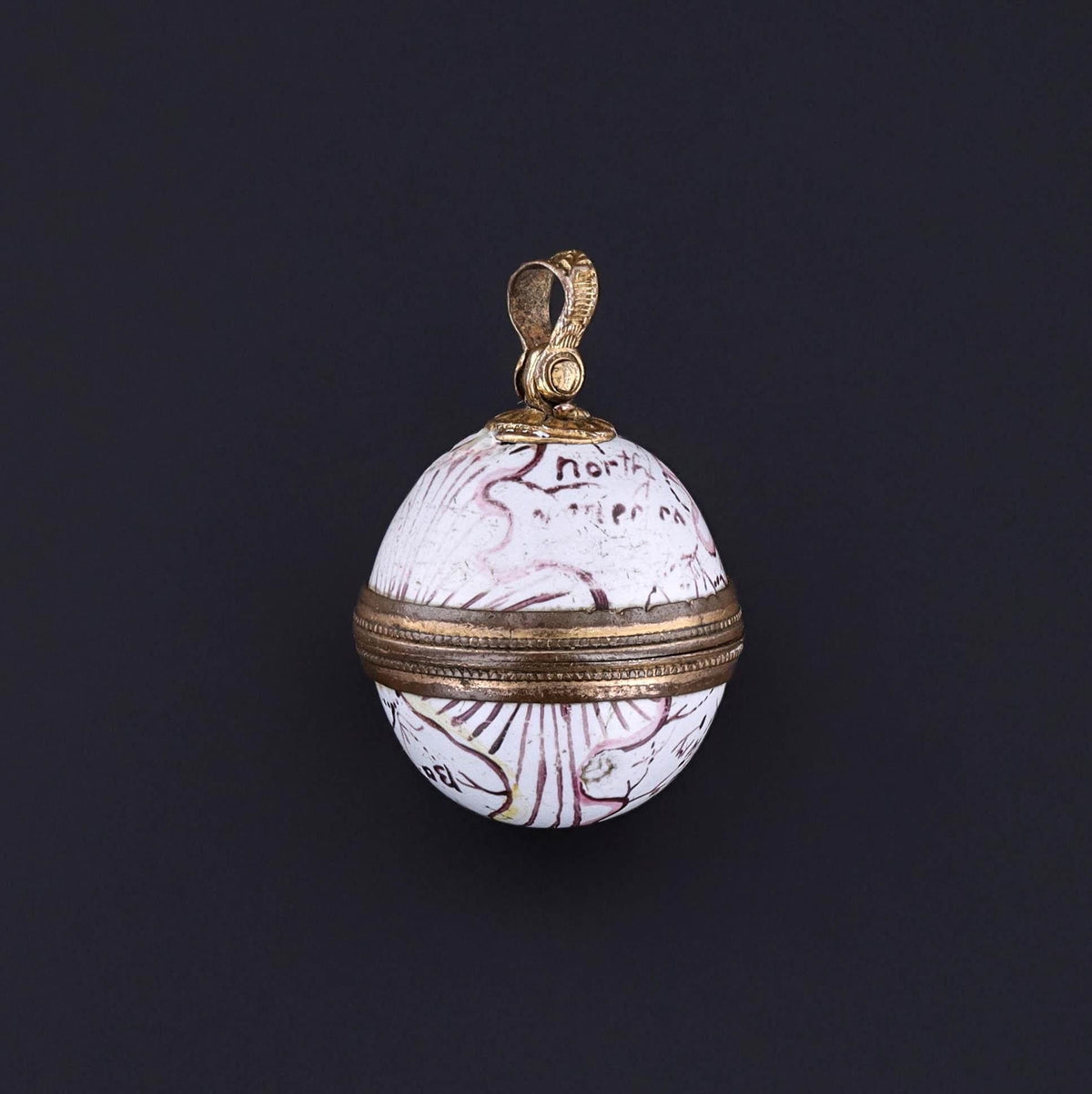 Victorian Enamel Globe Locket - Trademark Antiques