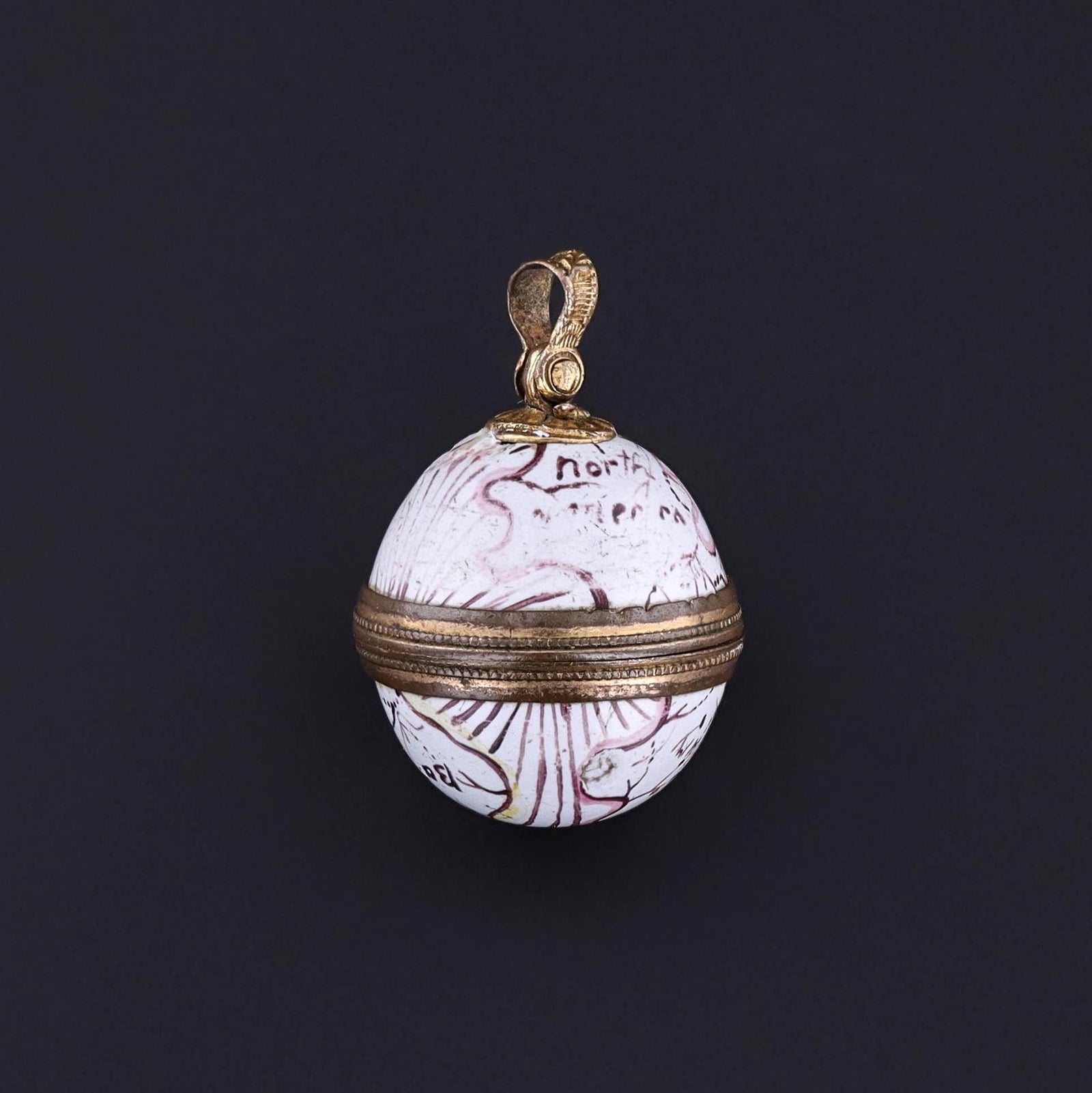 Victorian Enamel Globe Locket - Trademark Antiques