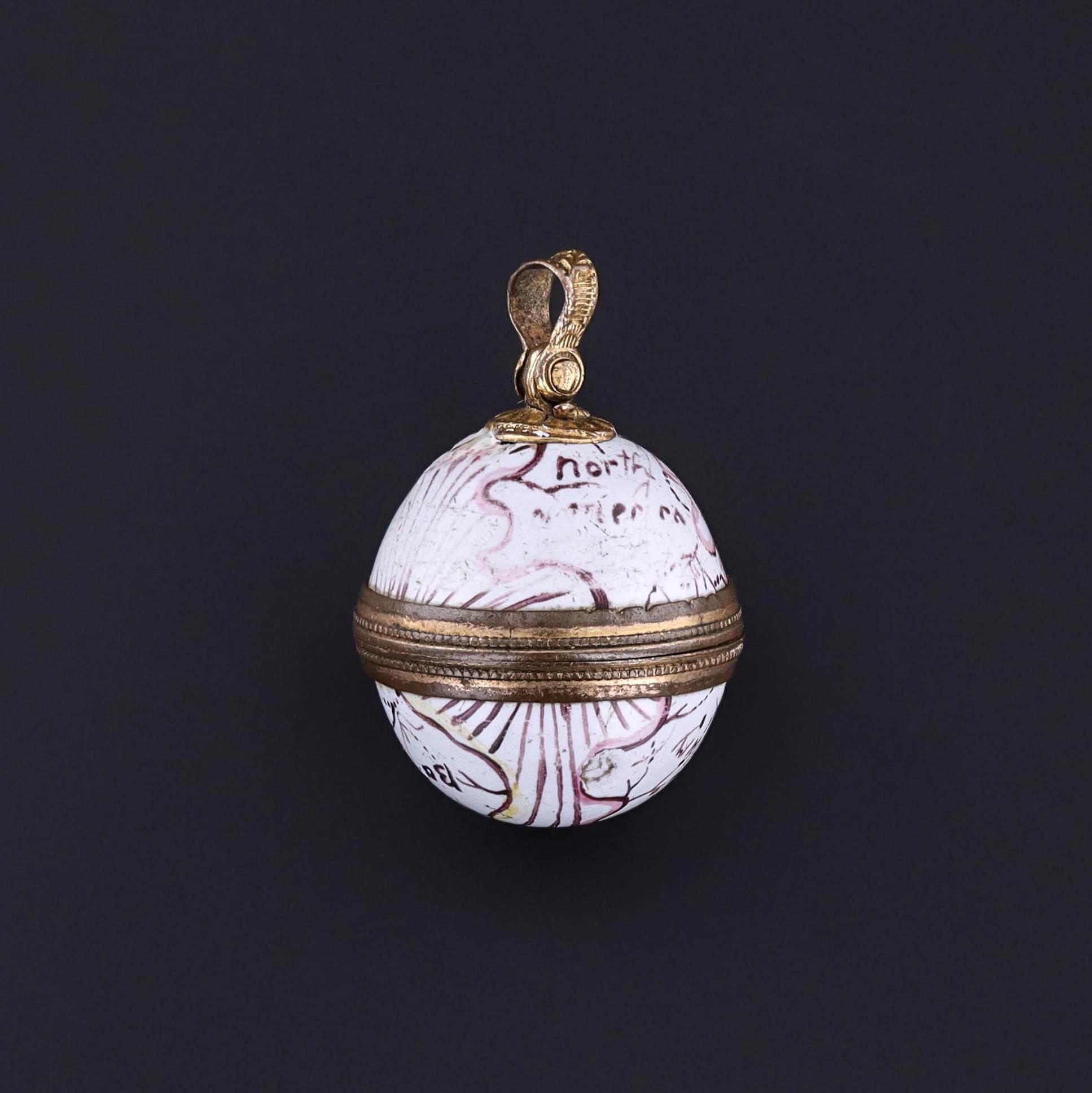 Victorian Enamel Globe Locket - Trademark Antiques