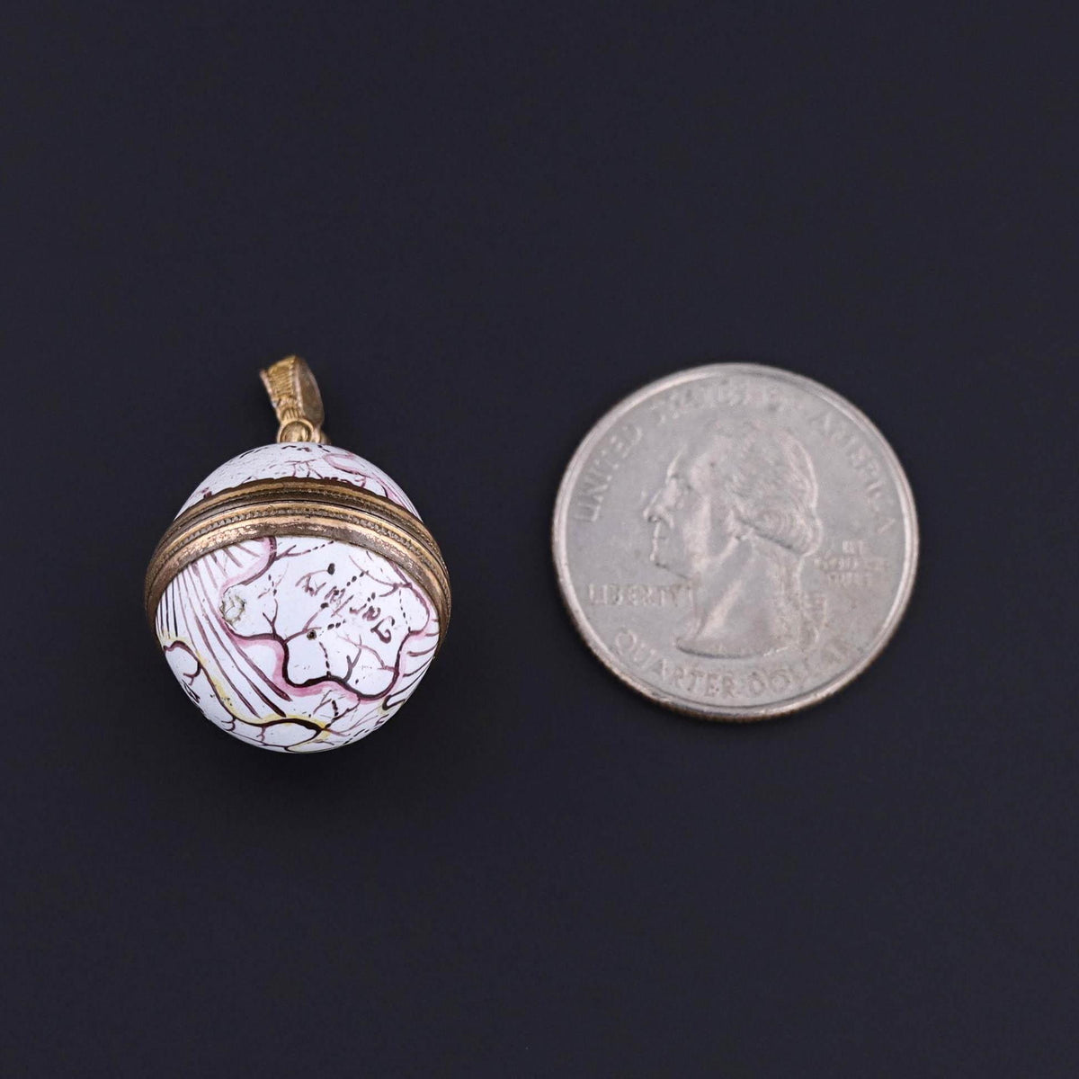 Victorian Enamel Globe Locket - Trademark Antiques