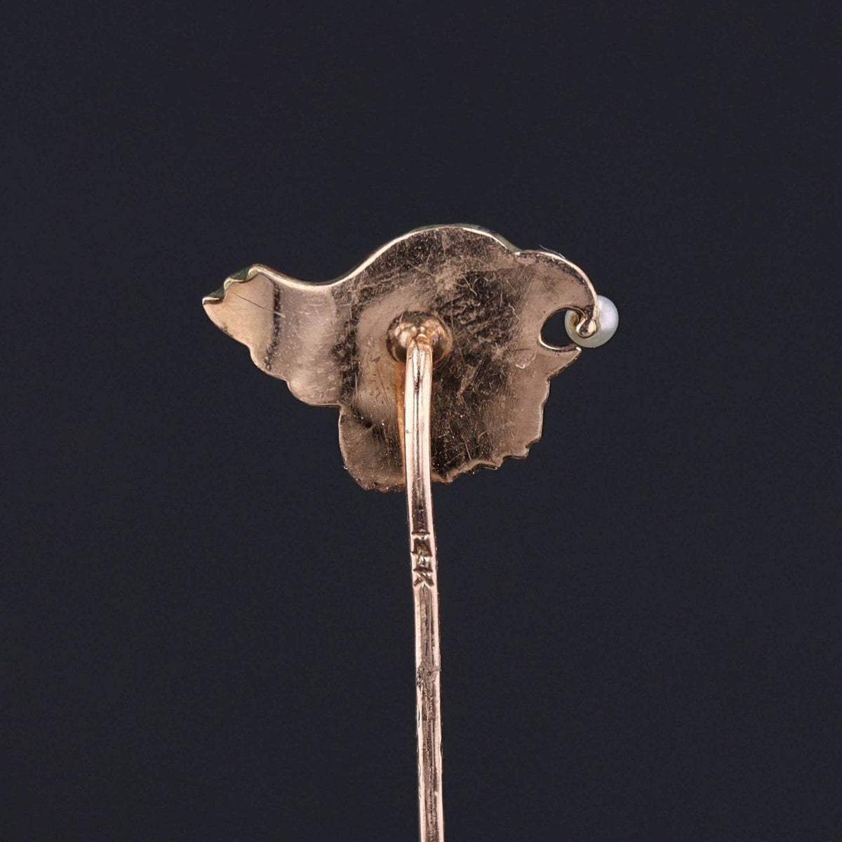 Victorian Enamel Parrot Stickpin of 14k Gold - Trademark Antiques