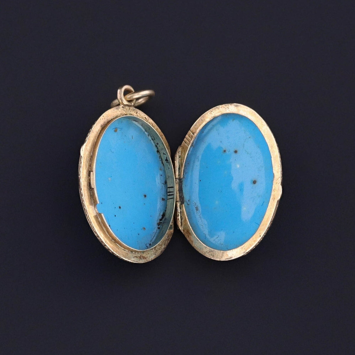 Victorian Enamel &amp; Pearl Flower Locket of 14k Gold - Trademark Antiques