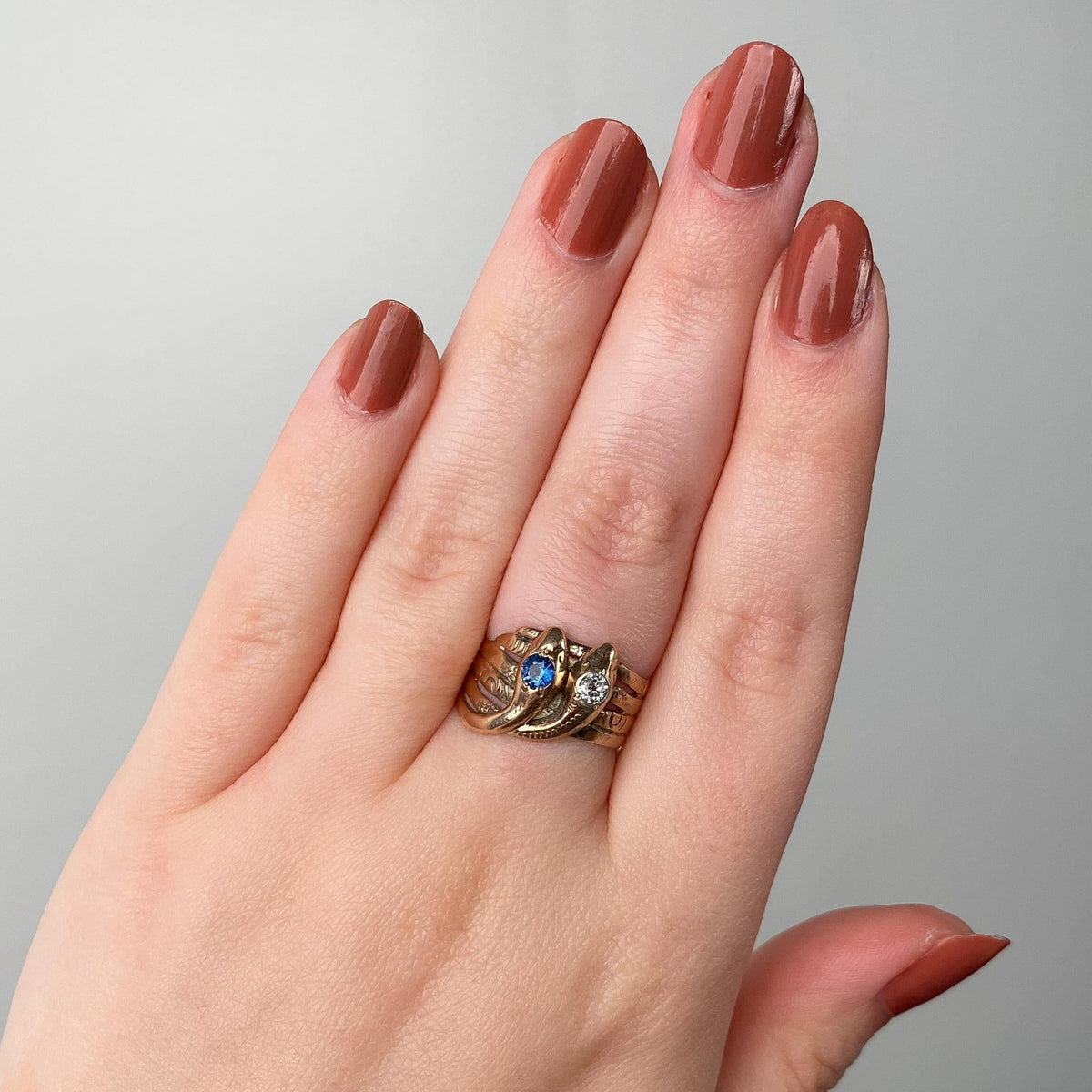 Victorian Entwined Snakes Ring of 8ct Gold - Trademark Antiques