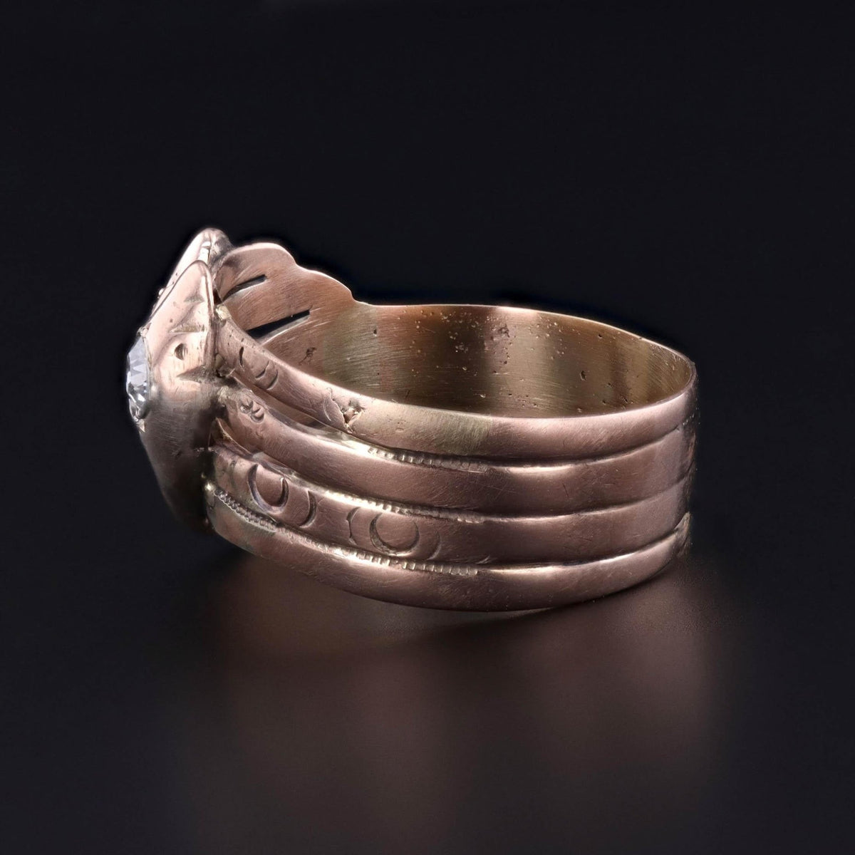 Victorian Entwined Snakes Ring of 8ct Gold - Trademark Antiques