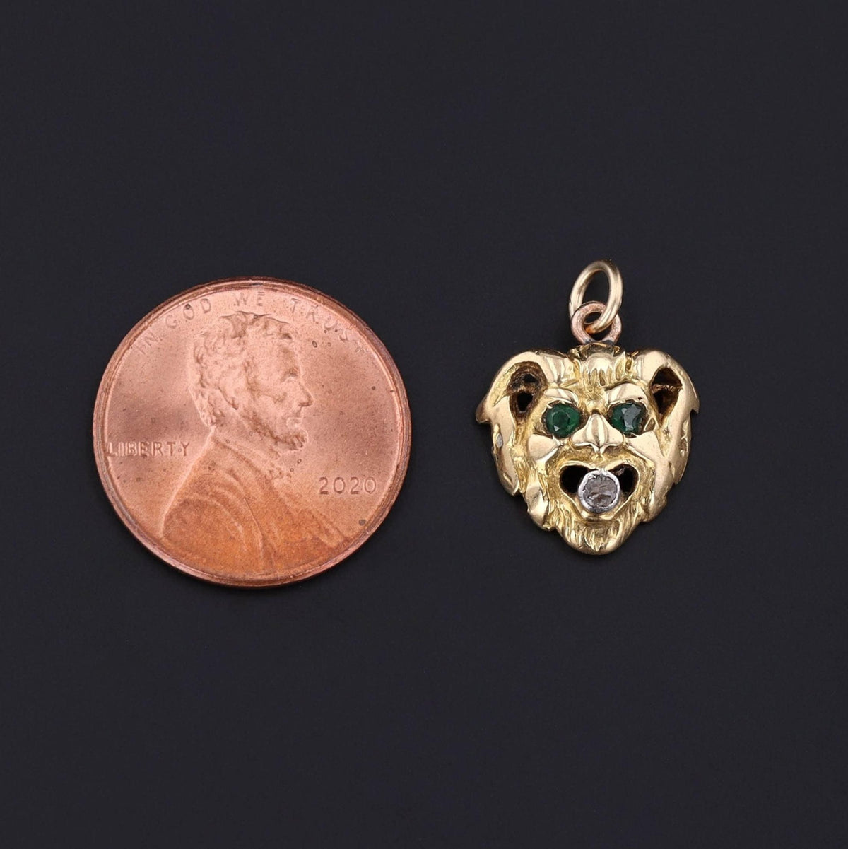 Victorian Gargoyle Charm of 18k Gold - Trademark Antiques