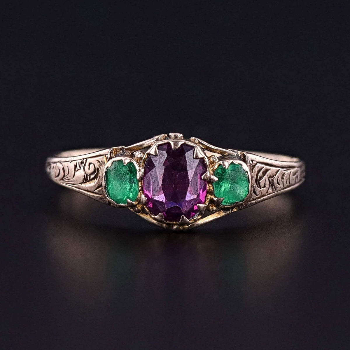 Victorian Garnet and Paste Ring of Gold - Trademark Antiques