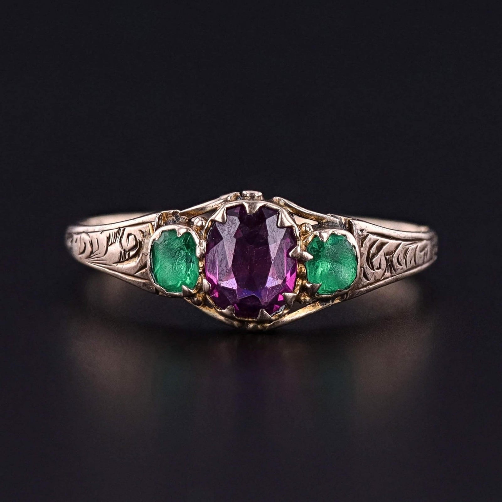 Victorian Garnet and Paste Ring of Gold - Trademark Antiques