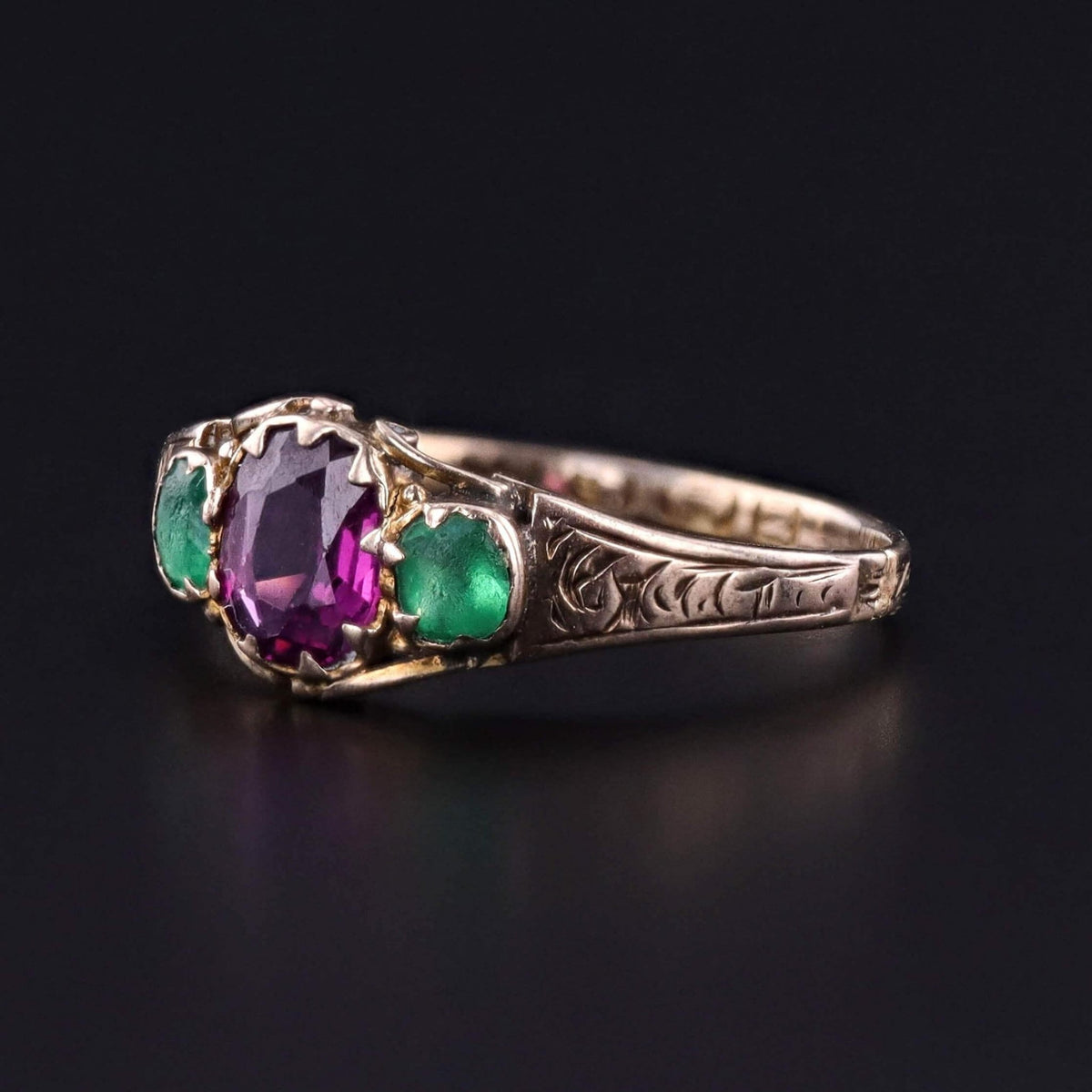 Victorian Garnet and Paste Ring of Gold - Trademark Antiques