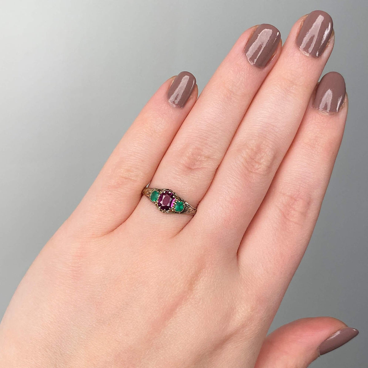 Victorian Garnet and Paste Ring of Gold - Trademark Antiques