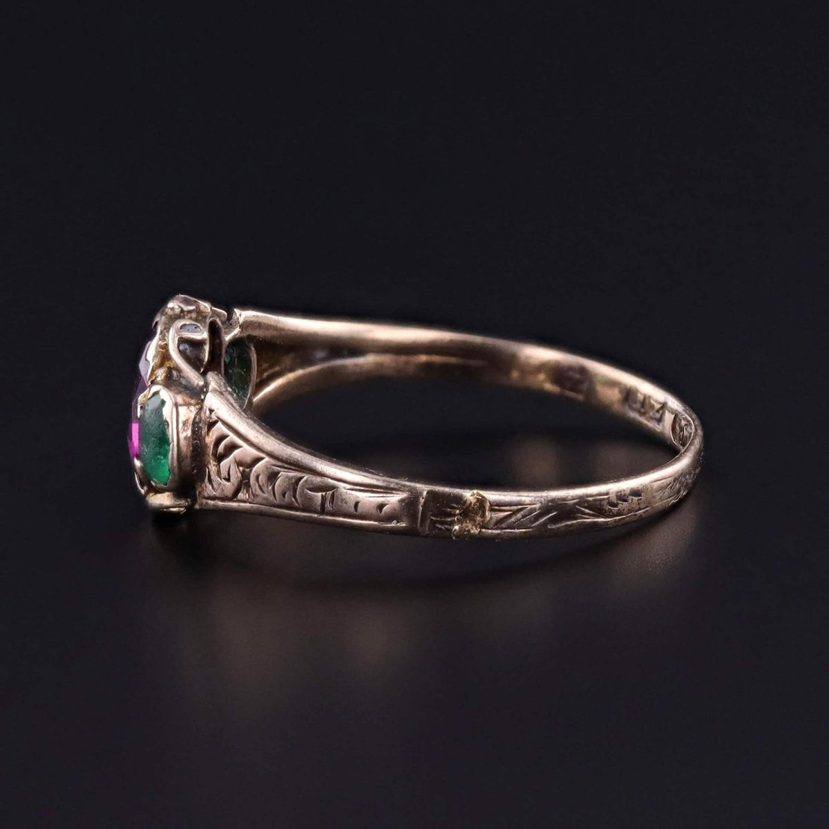 Victorian Garnet and Paste Ring of Gold - Trademark Antiques