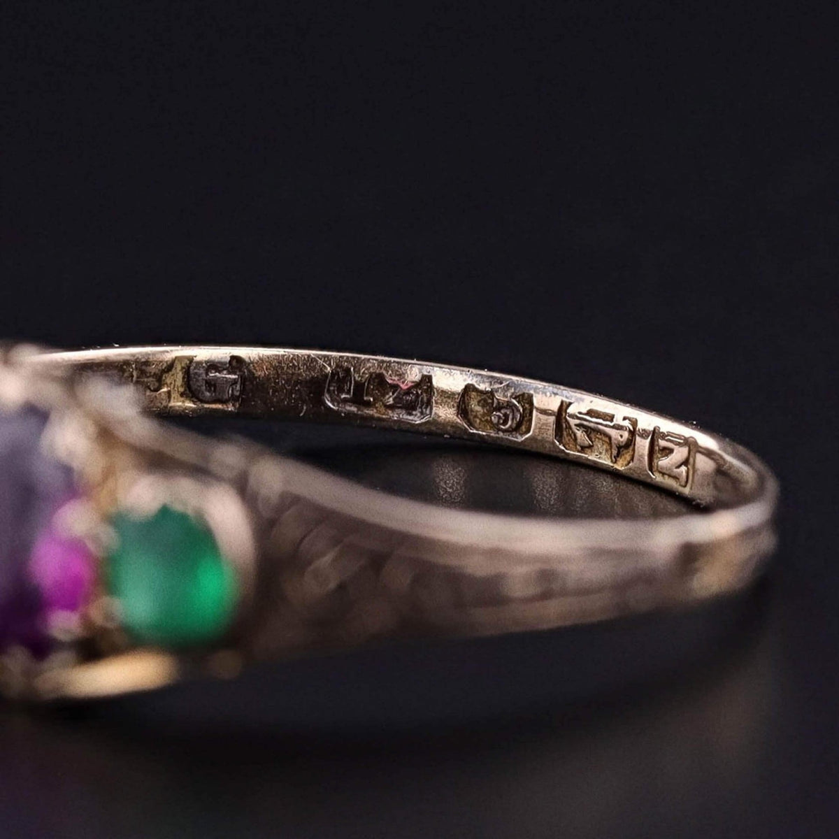 Victorian Garnet and Paste Ring of Gold - Trademark Antiques