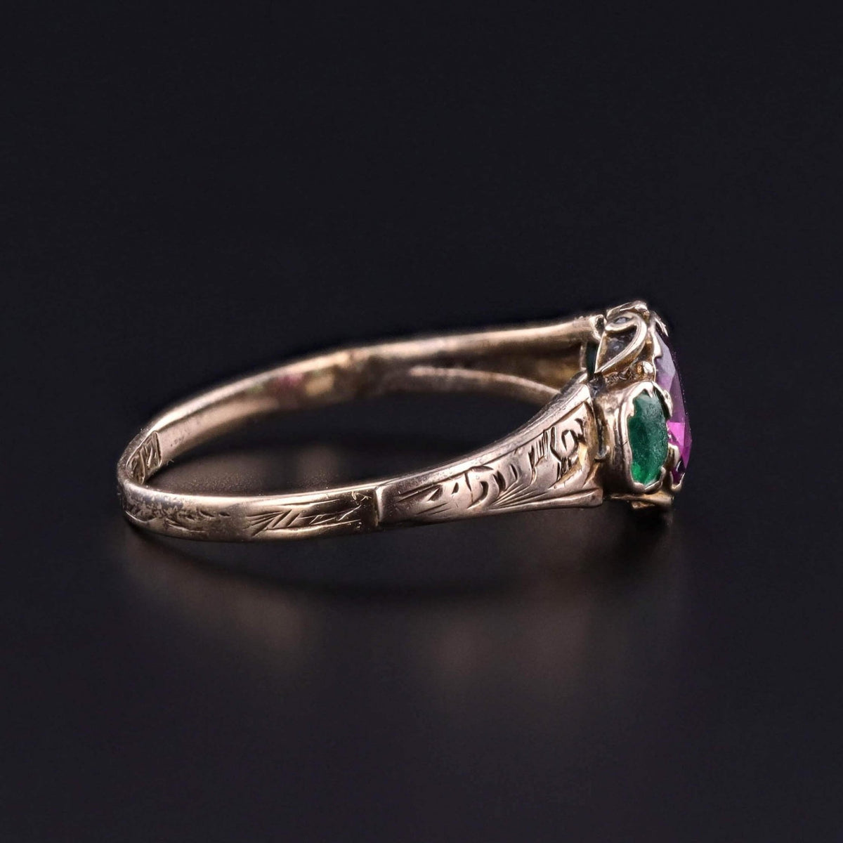 Victorian Garnet and Paste Ring of Gold - Trademark Antiques