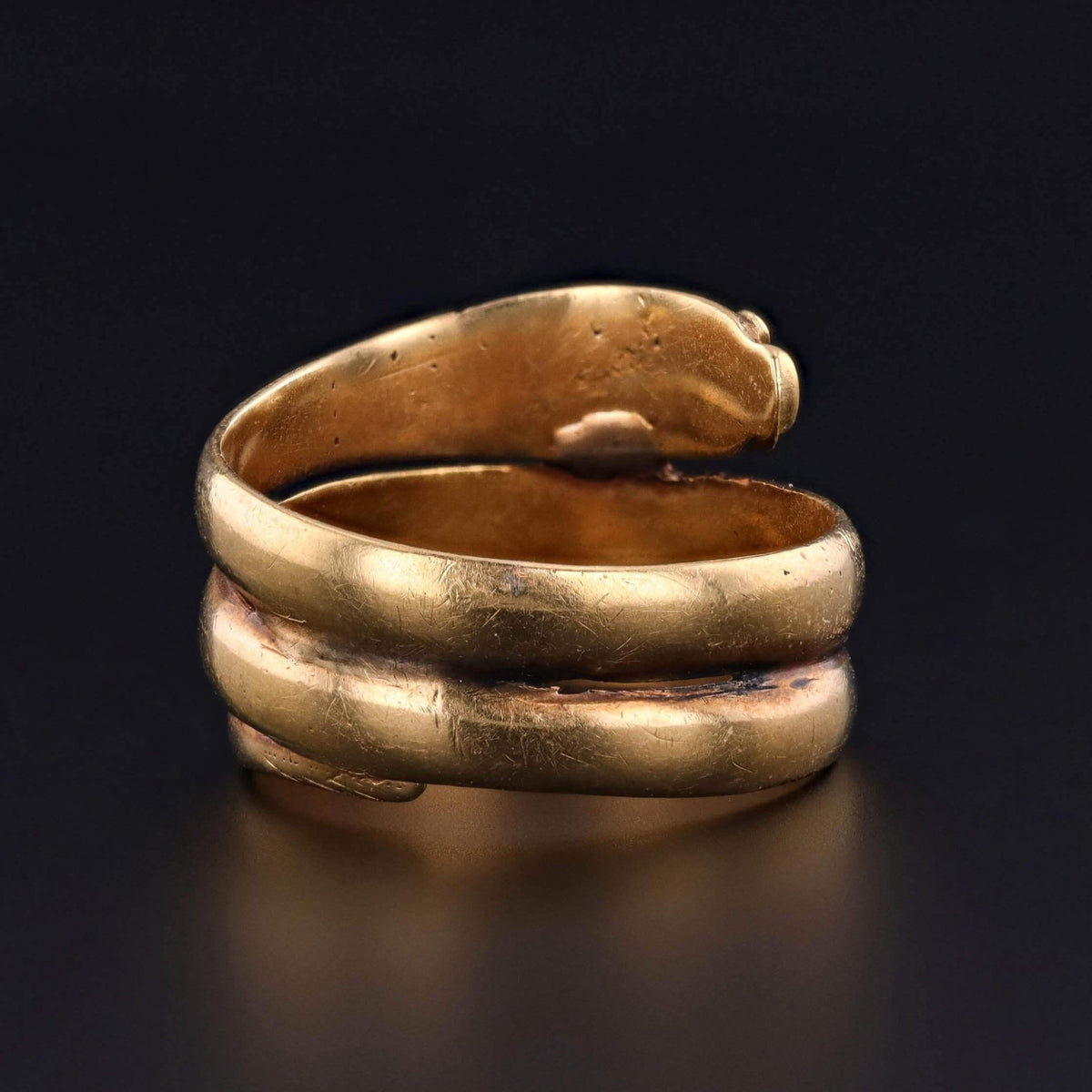 Victorian Garnet Snake Ring of 18k Gold - Trademark Antiques