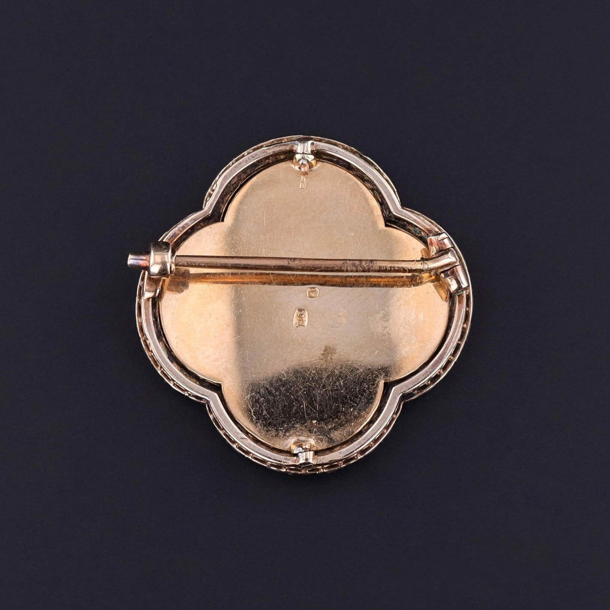 Victorian Hand Painted Miniature Brooch of 14k gold and Silver - Trademark Antiques
