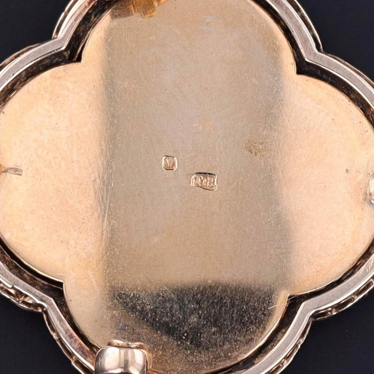 Victorian Hand Painted Miniature Brooch of 14k gold and Silver - Trademark Antiques