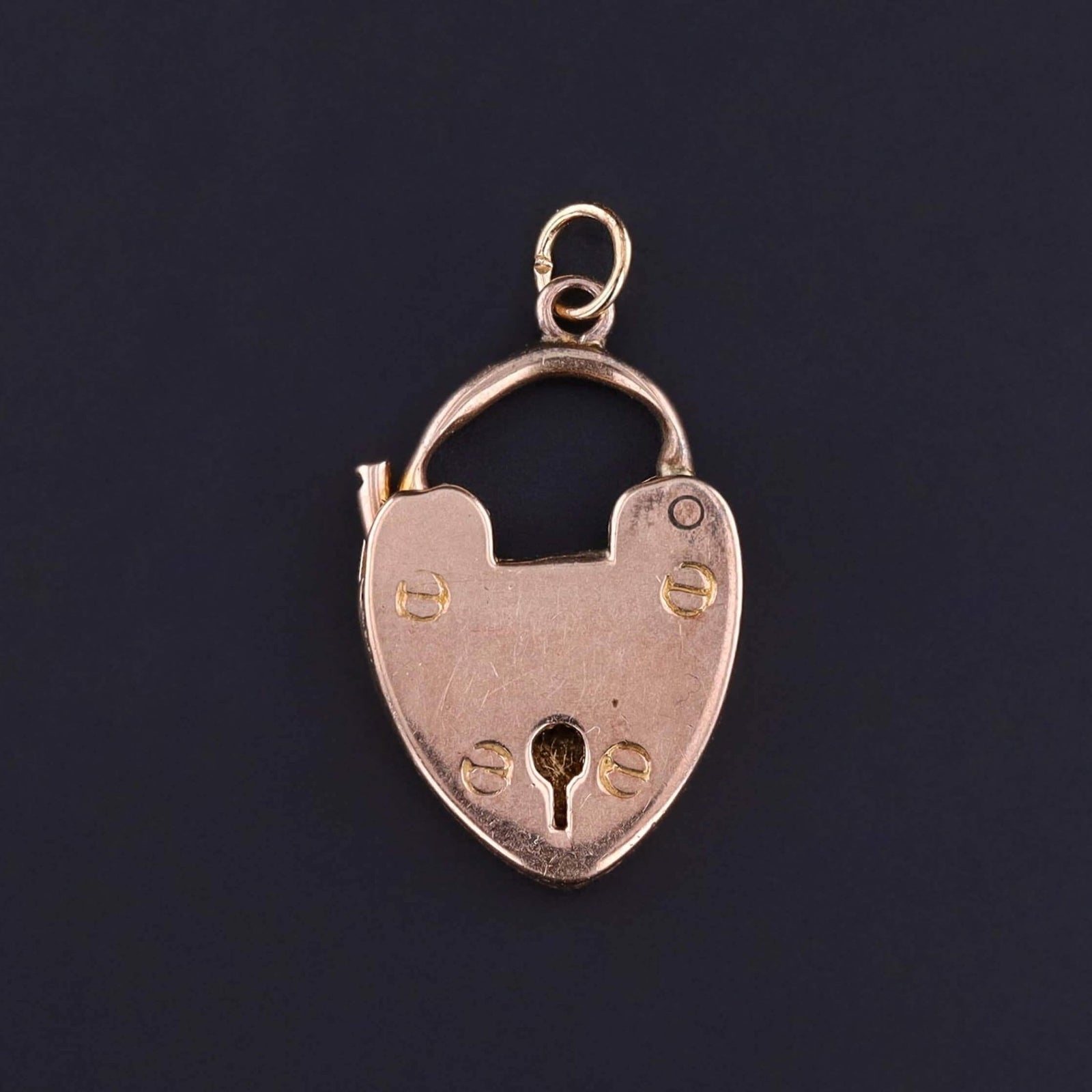 Victorian Heart Padlock Pendant of 9k Gold - Trademark Antiques