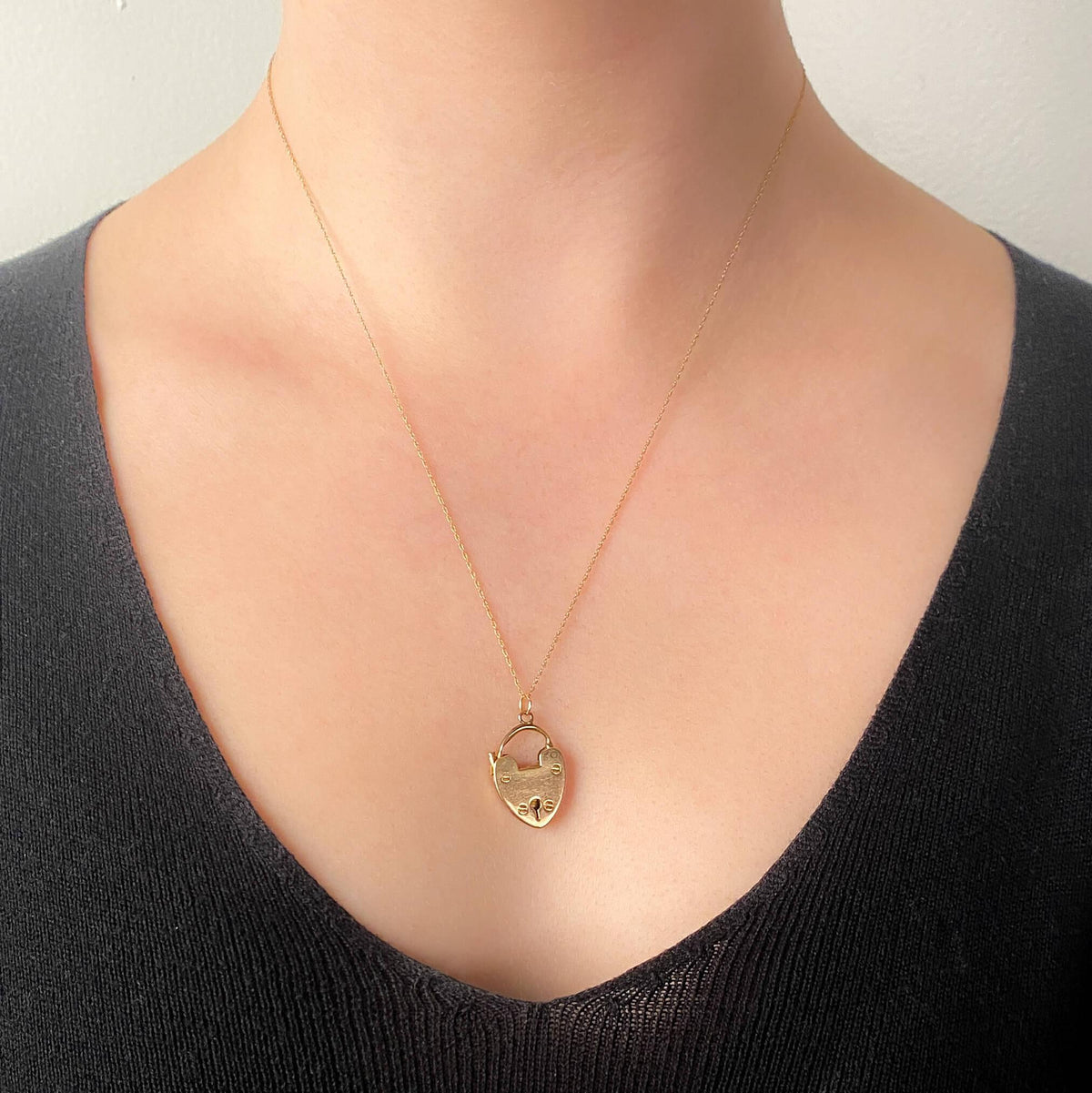 Victorian Heart Padlock Pendant of 9k Gold - Trademark Antiques