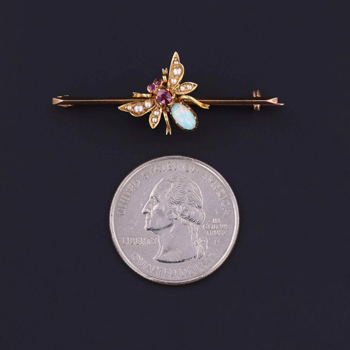 Victorian Insect Bar Pin of 15ct Gold - Trademark Antiques