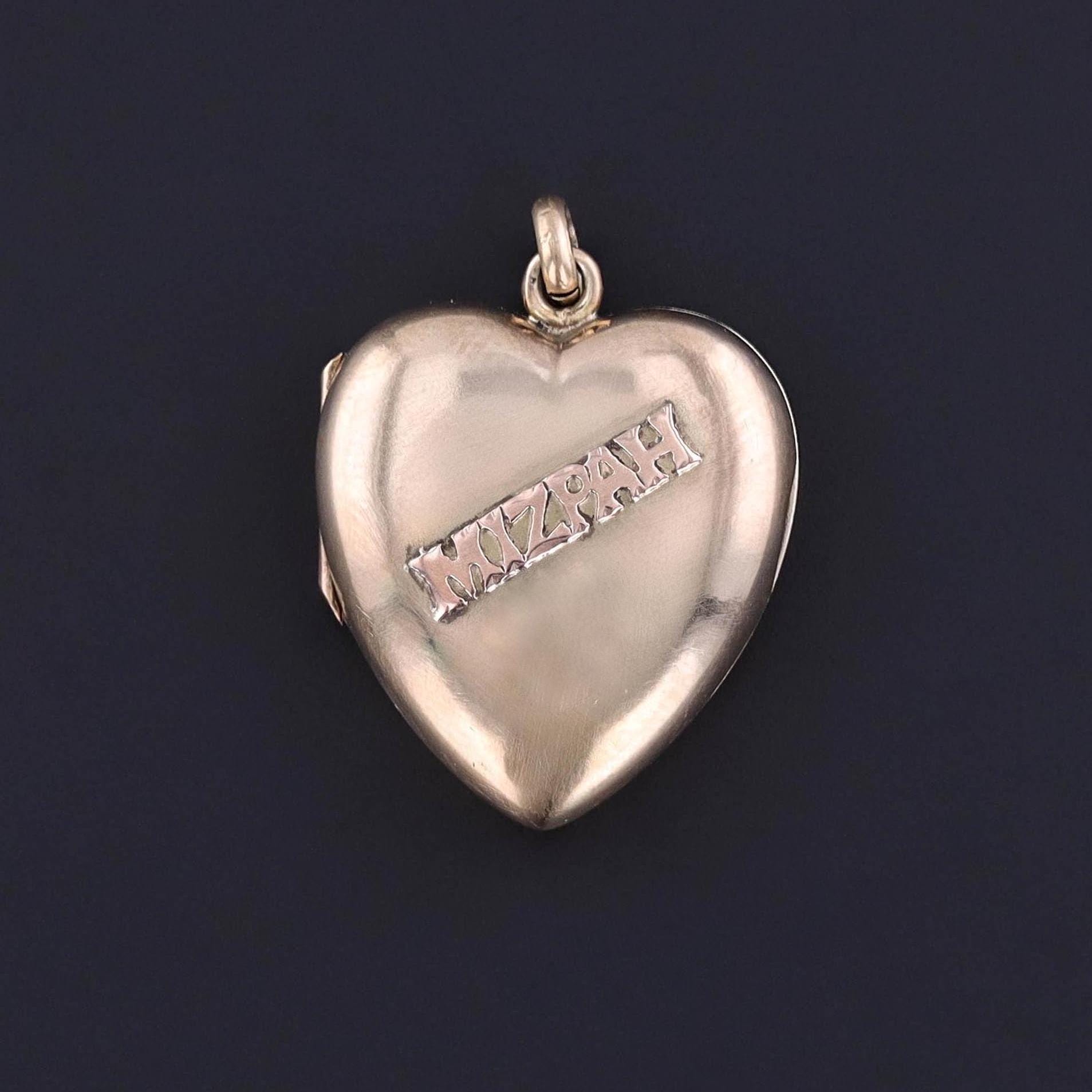 Victorian Mizpah Heart Locket of 7ct Gold - Trademark Antiques