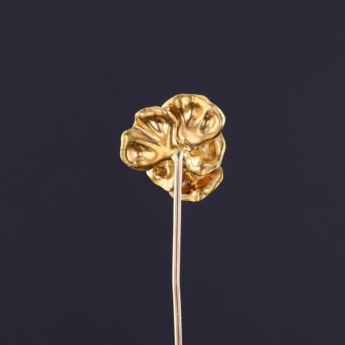 Victorian Pansy Stickpin of 12k and 19k Gold - Trademark Antiques