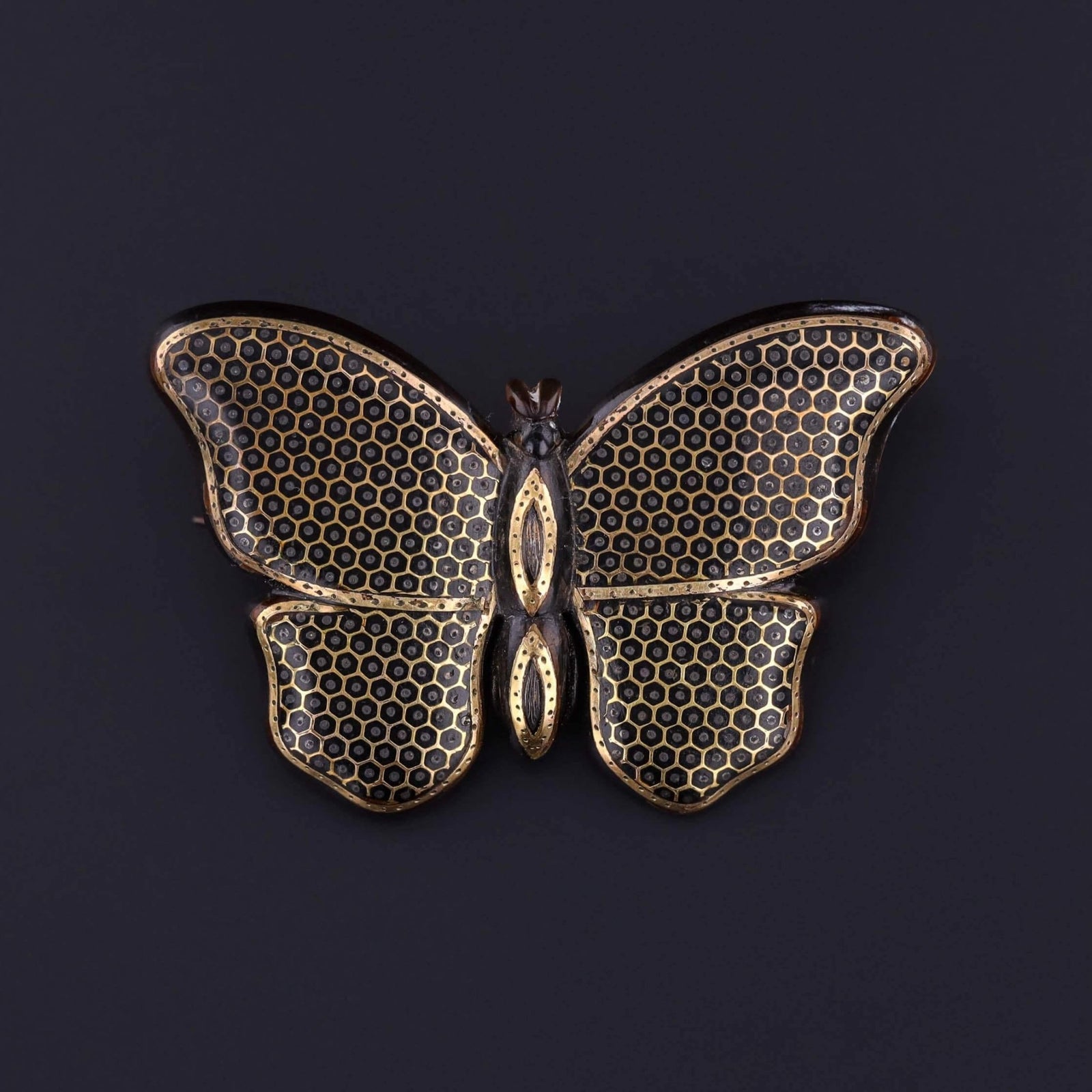 Victorian Pique Butterfly Brooch - Trademark Antiques