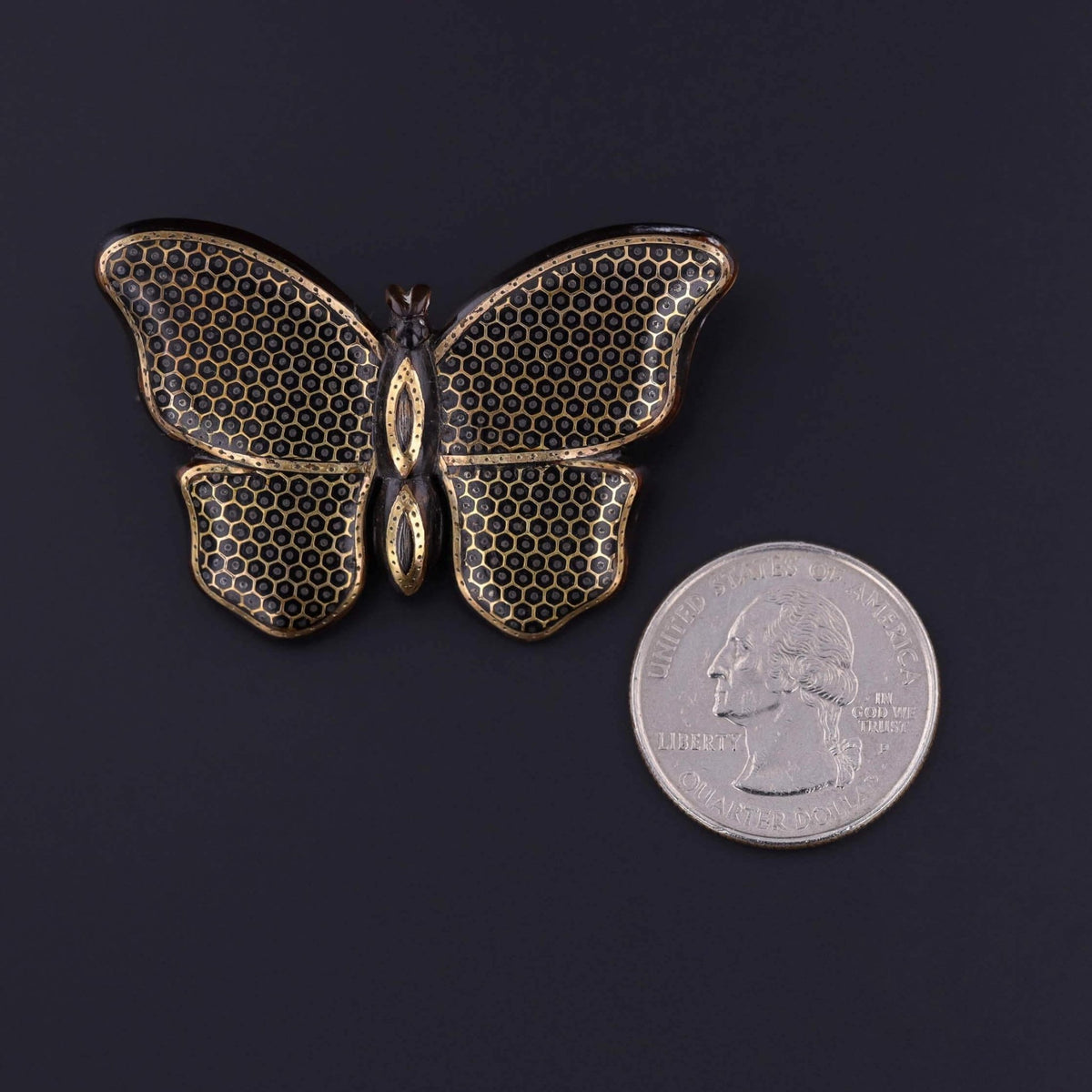 Victorian Pique Butterfly Brooch - Trademark Antiques