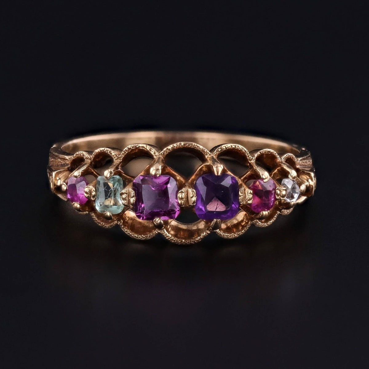 Victorian Regard Acrostic Ring of 16ct Gold - Trademark Antiques