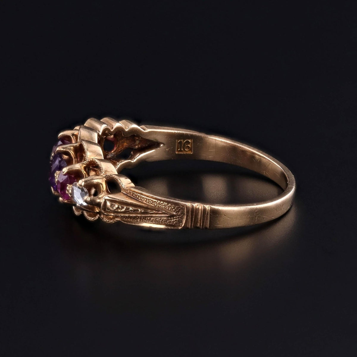 Victorian Regard Acrostic Ring of 16ct Gold - Trademark Antiques