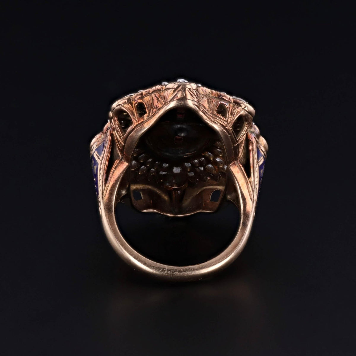 Victorian Ruby Cross Ring of 14k Gold - Trademark Antiques