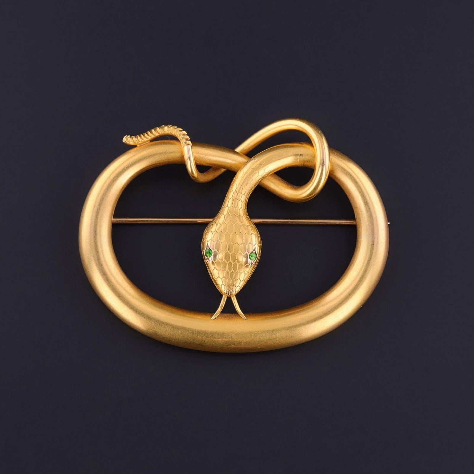 Victorian Snake Brooch of 14k Gold - Trademark Antiques