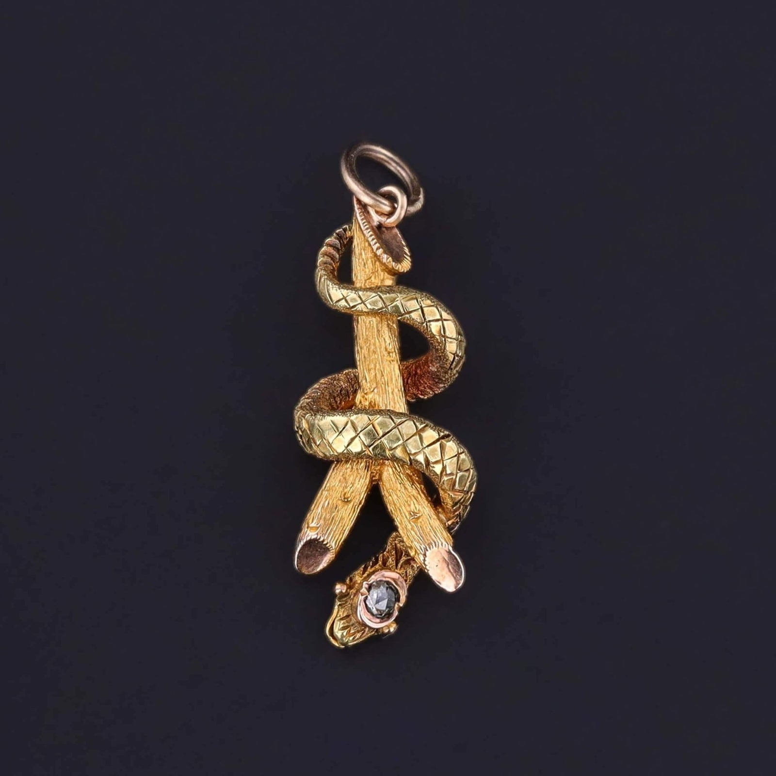 Victorian Snake Charm of 18k & 10k Gold - Trademark Antiques