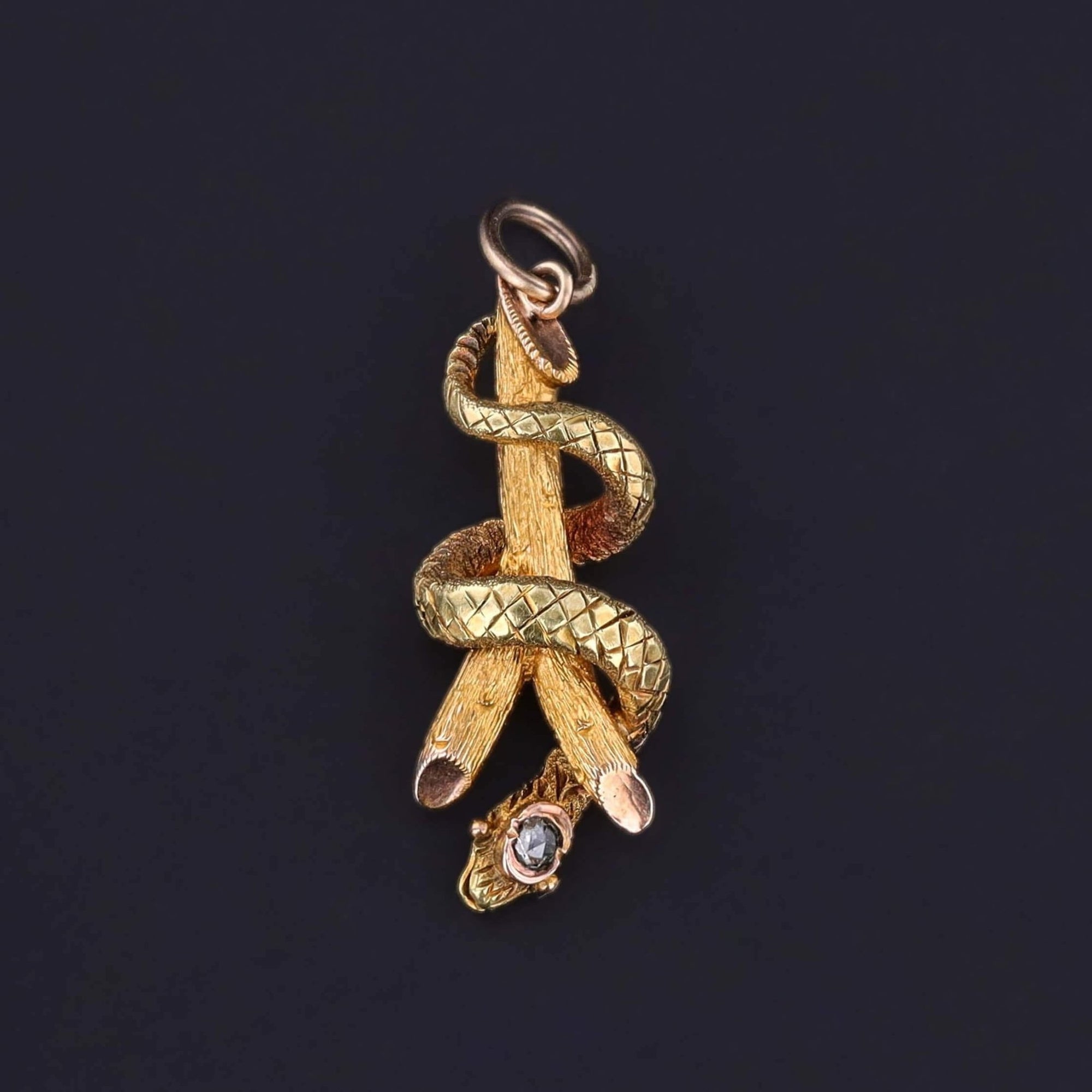 Victorian Snake Charm of 18k & 10k Gold - Trademark Antiques