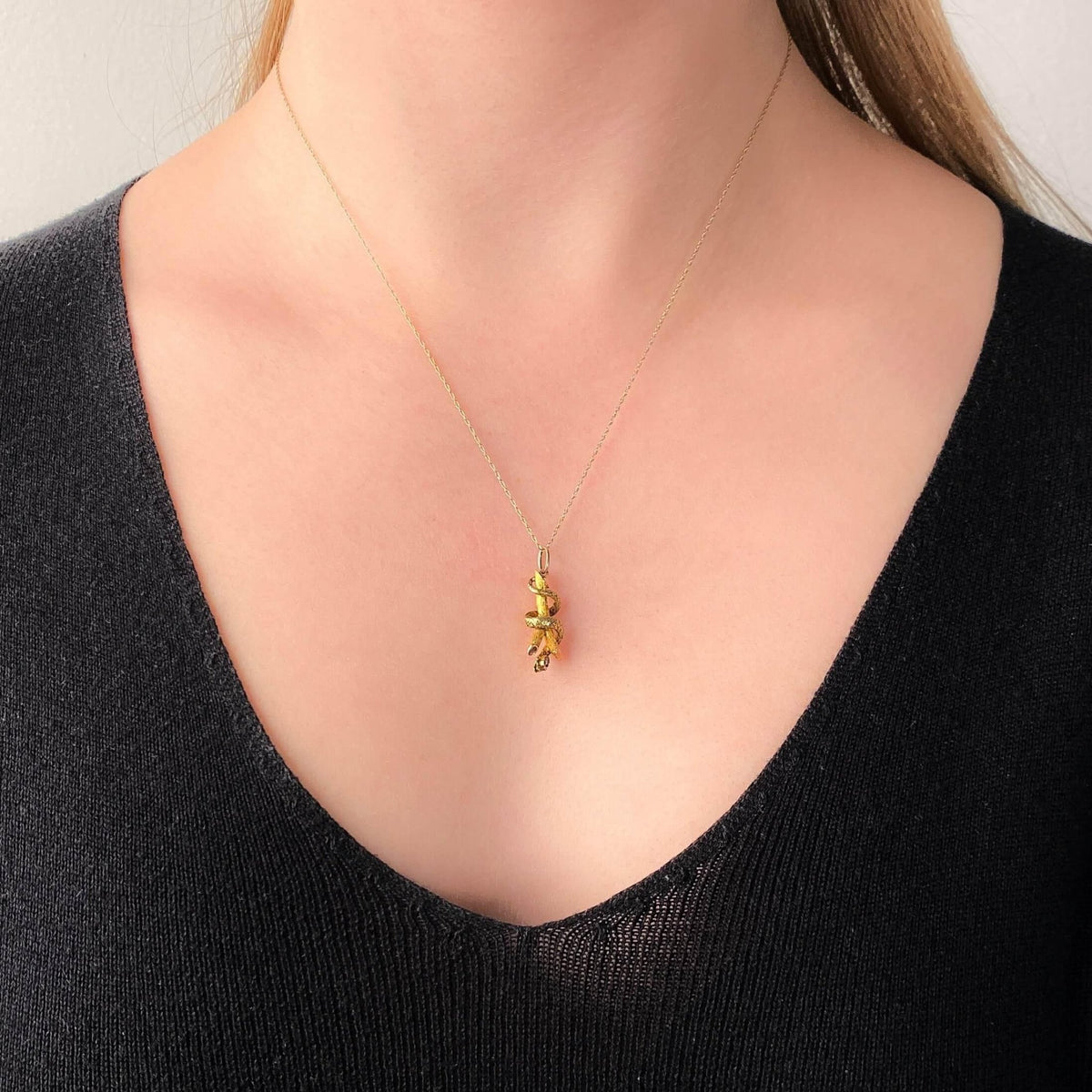 Victorian Snake Charm of 18k &amp; 10k Gold - Trademark Antiques