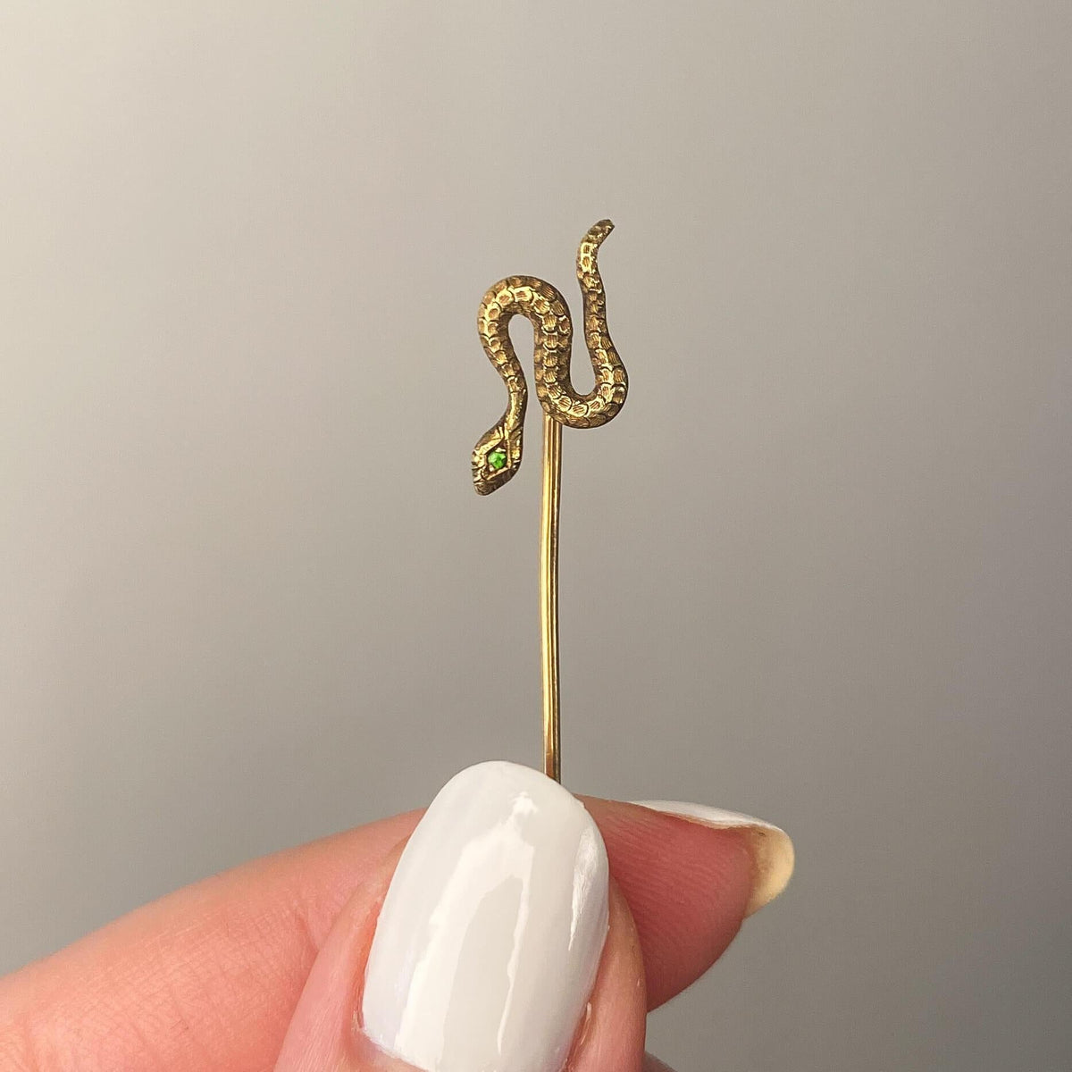 Victorian Snake Stickpin of 14k and 17k Gold - Trademark Antiques