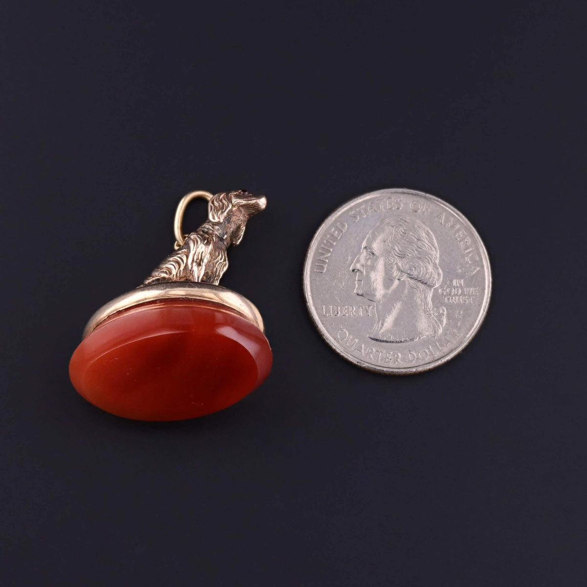Victorian Spaniel Dog Fob Pendant - Trademark Antiques