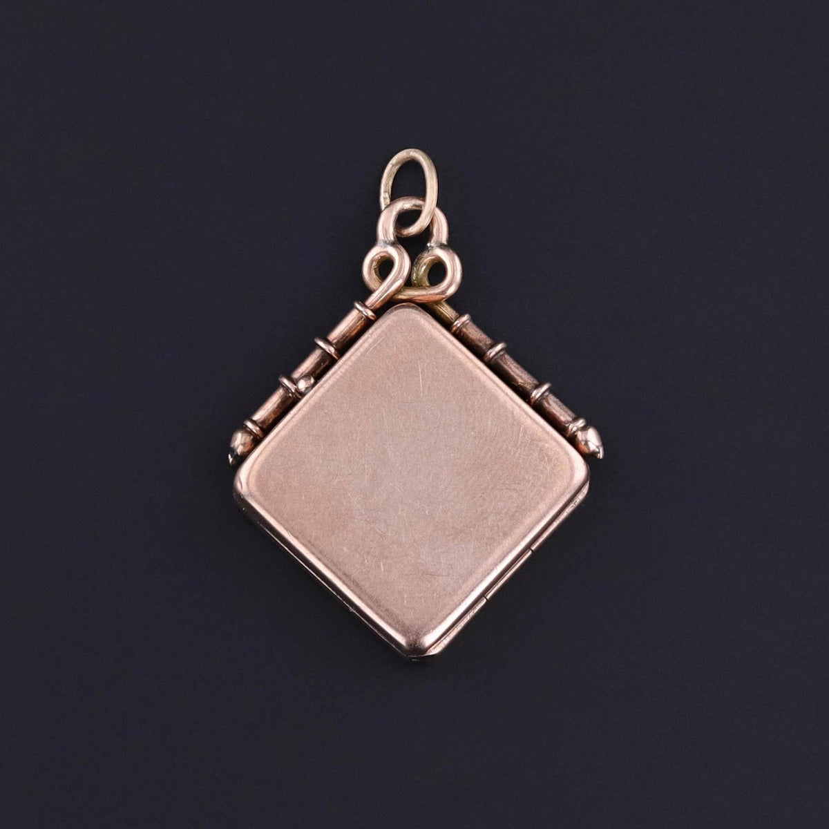 Victorian Tri Color Sailboat Locket of 10k Rose Gold - Trademark Antiques