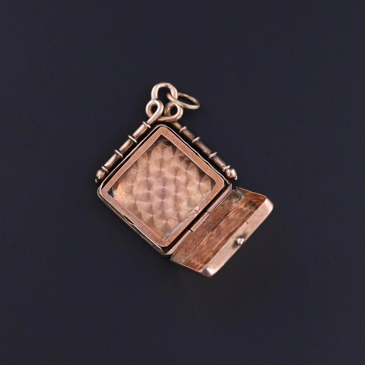 Victorian Tri Color Sailboat Locket of 10k Rose Gold - Trademark Antiques