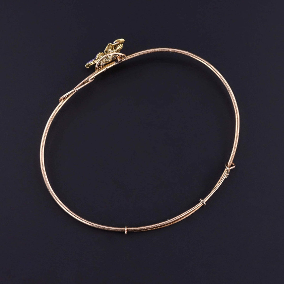 Victorian Violet Bangle Bracelet of 12k and 18k Gold - Trademark Antiques