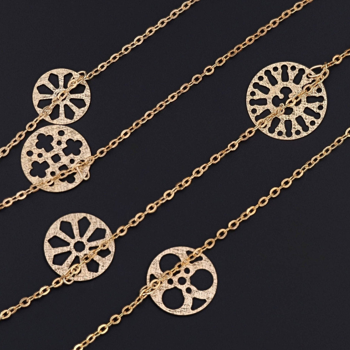 Vintage 14k Gold Medallion Charm Necklace - Trademark Antiques